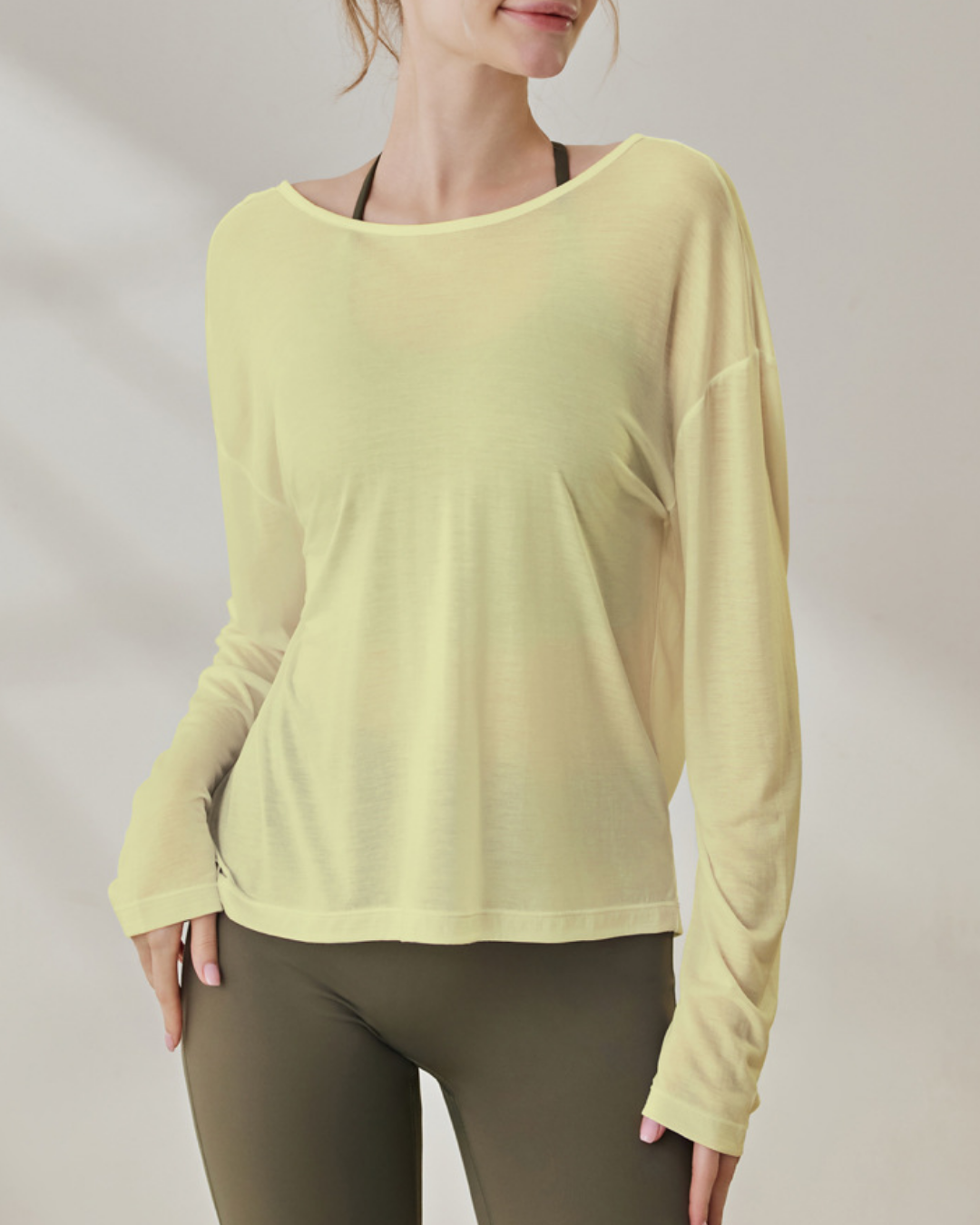 シアーバックオープンドレープトップス 3970