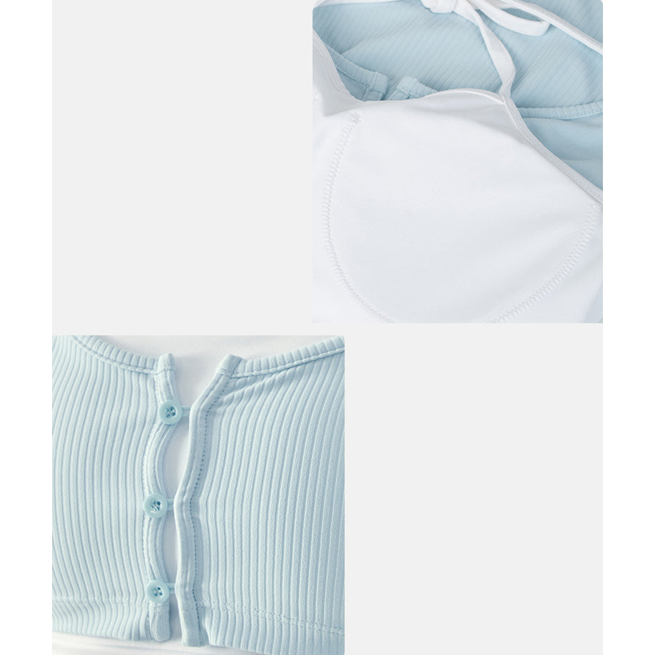 Ribbed cardigan layered top 2983