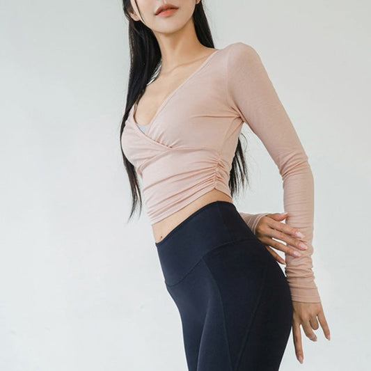 サイドギャザーカシュクールトップ 3285