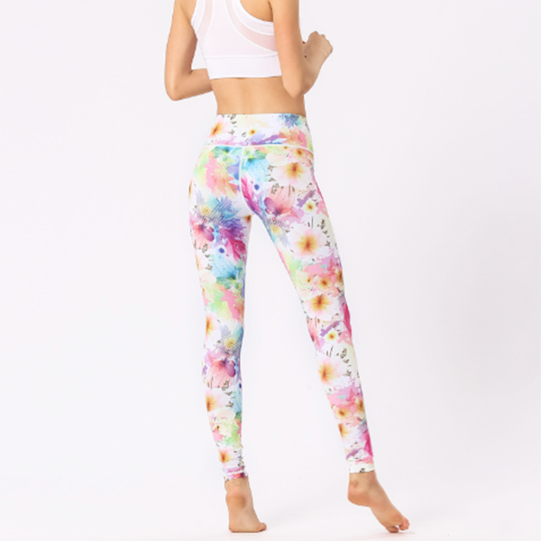 Water Color Sketch Yoga Leggings Bright 2109