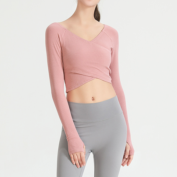 Rib neckline long cut and sew 2304
