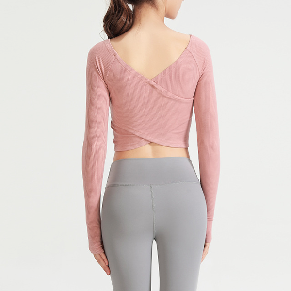 Rib neckline long cut and sew 2304