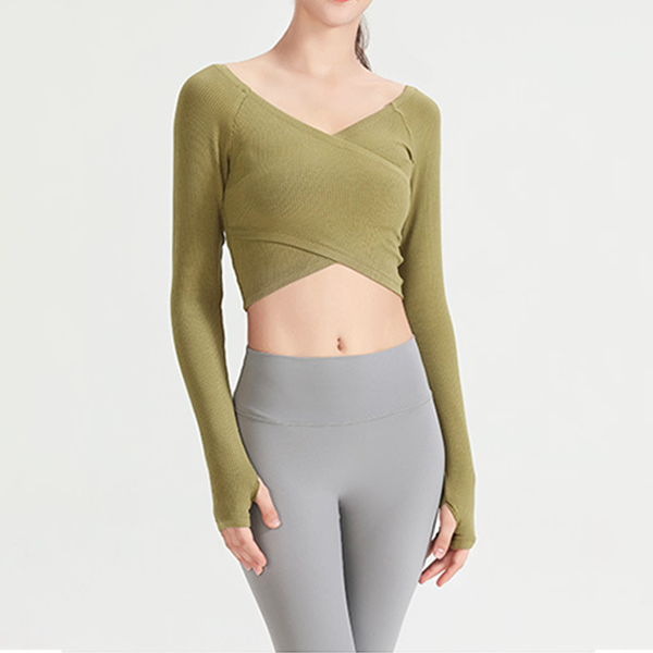 Rib neckline long cut and sew 2304
