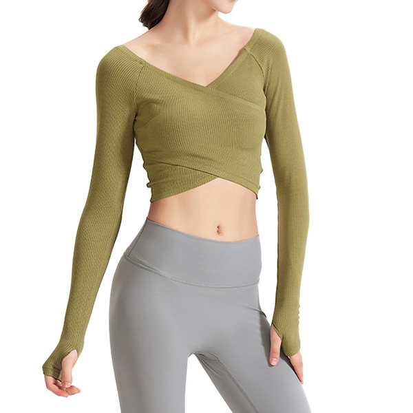 Rib neckline long cut and sew 2304