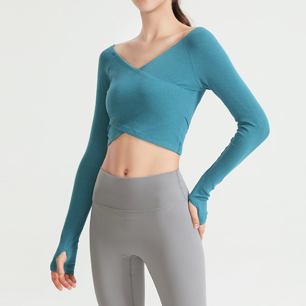 Rib neckline long cut and sew 2304