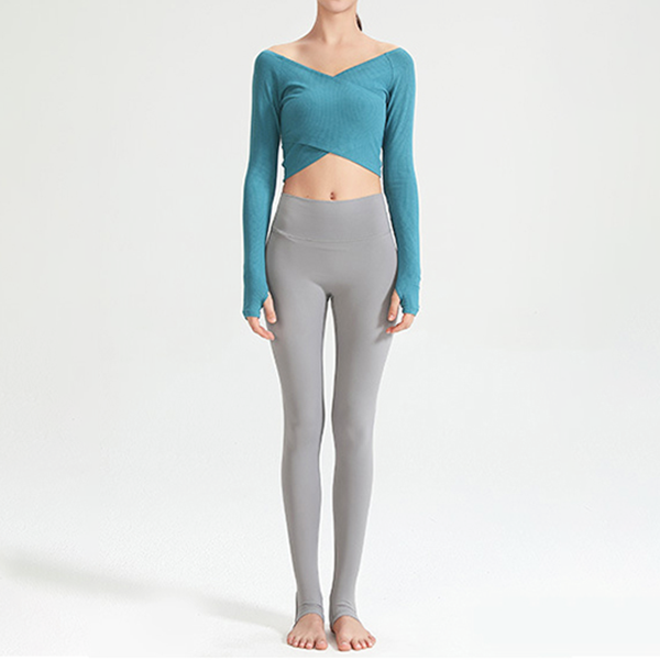 Rib neckline long cut and sew 2304