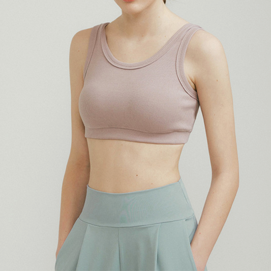 Ribbed cropped bra tank 2341