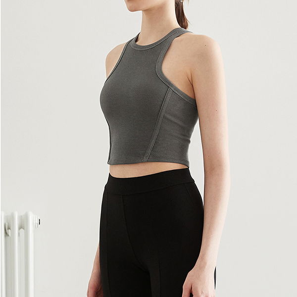 Ribbed racerback slim yoga tank 2345