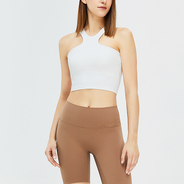 High neck halter yoga tank 2387