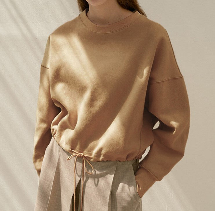 Cropped drawcord sweatshirts 2081