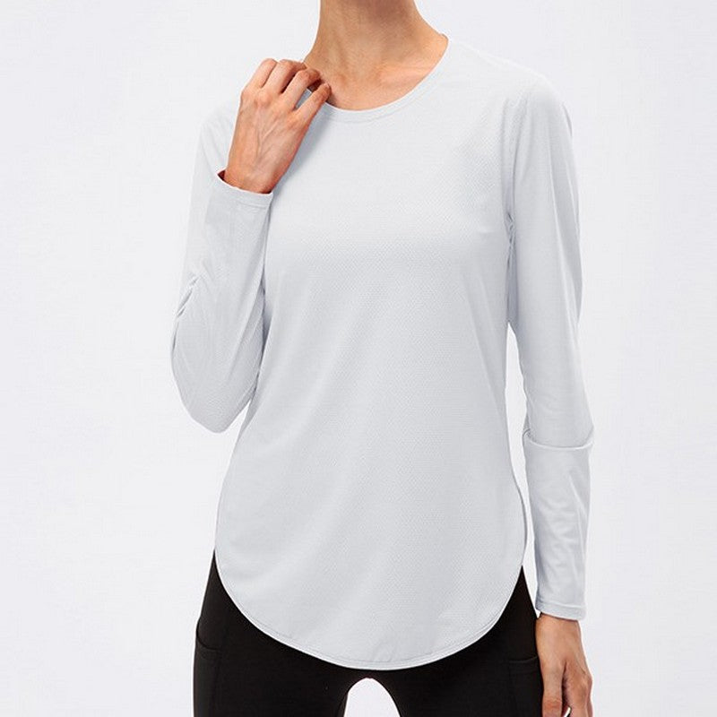 Round hem yoga long sleeve 2068