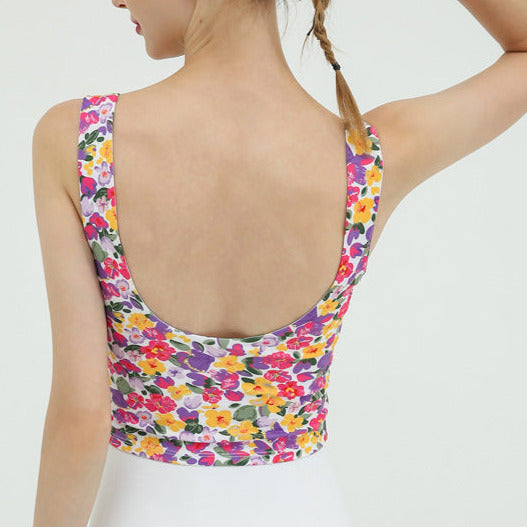 Floral U-back yoga tank 2354