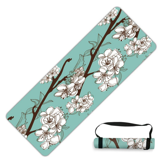 Suede yoga mat 1.5mm 1.3kg botanical print B 2197