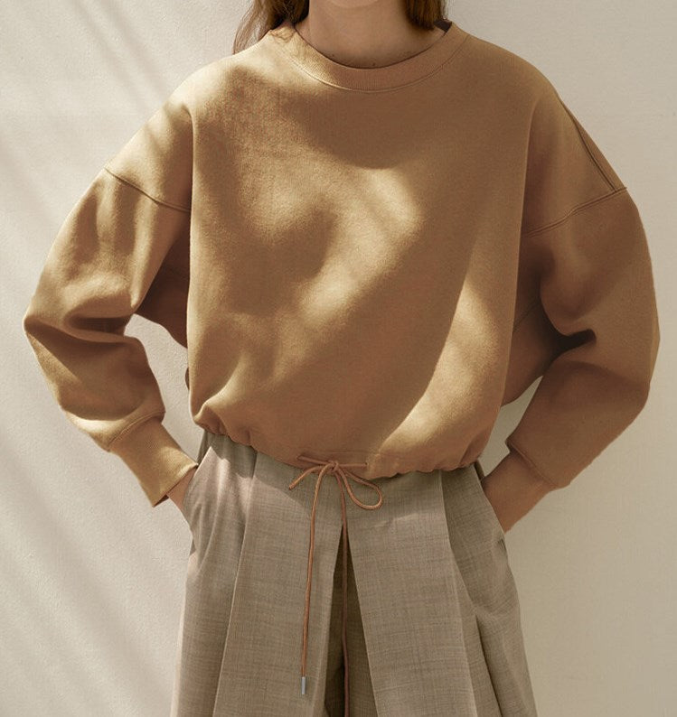 Cropped drawcord sweatshirts 2081