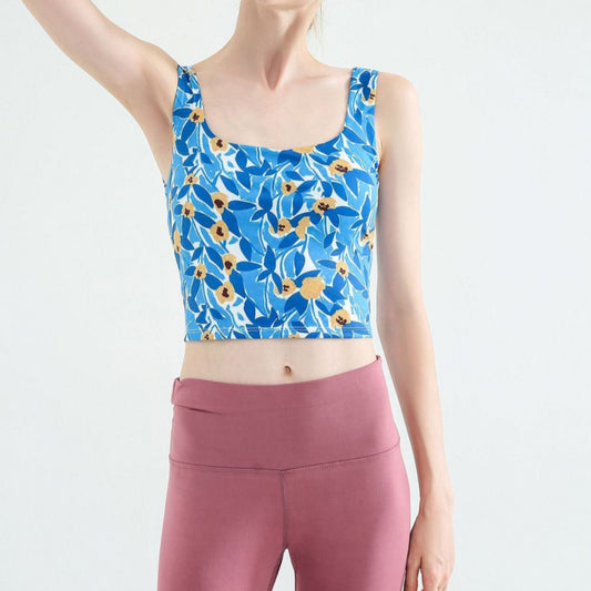 Floral U-back yoga tank 2354