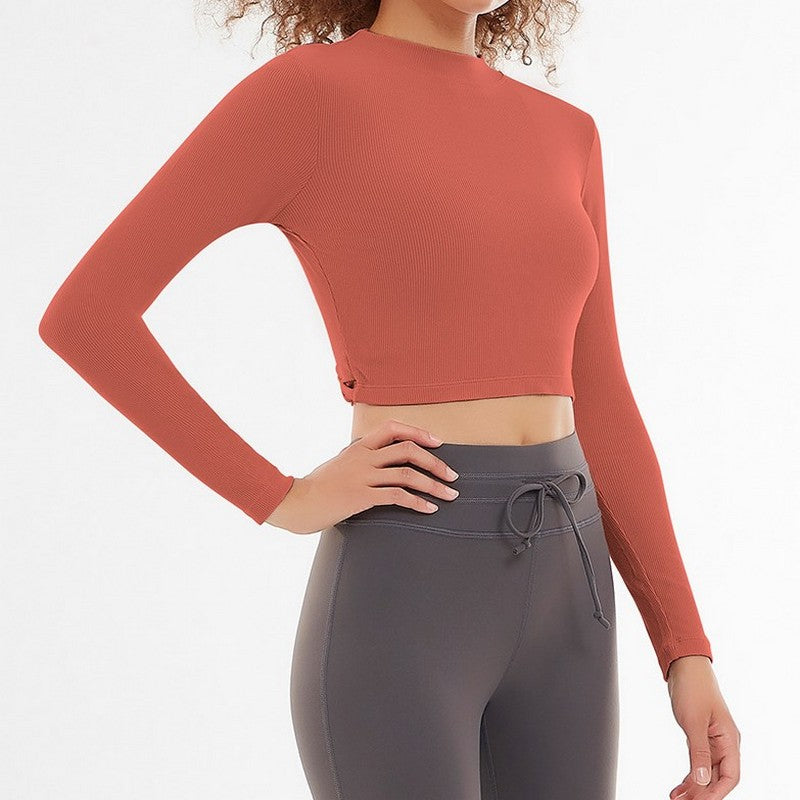 Ribbed back cross long sleeve 2060