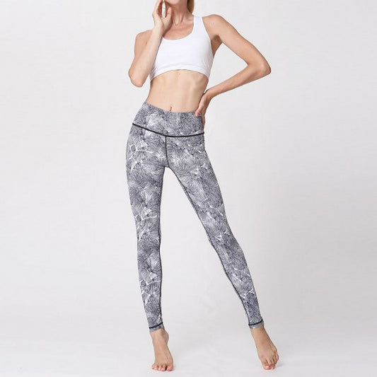 Monotone leaf yoga leggings 2134