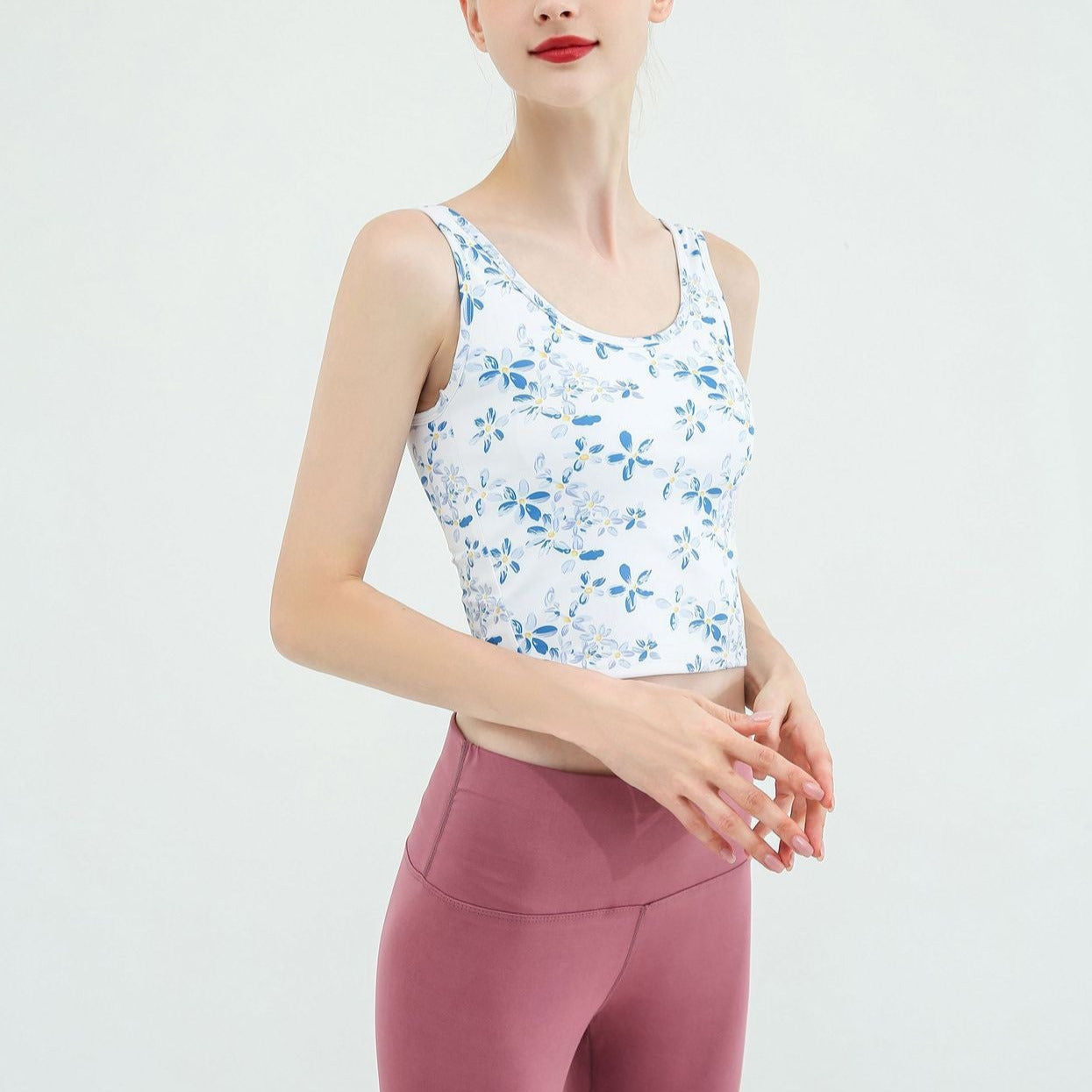 French botanical yoga camisole 2360