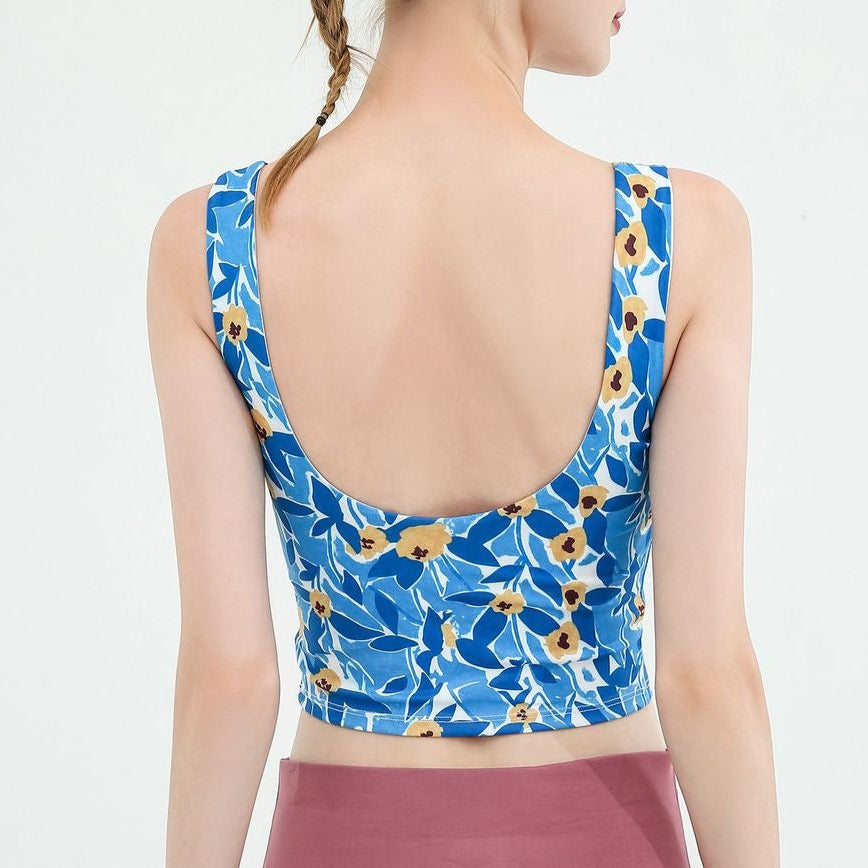 Floral U-back yoga tank 2354