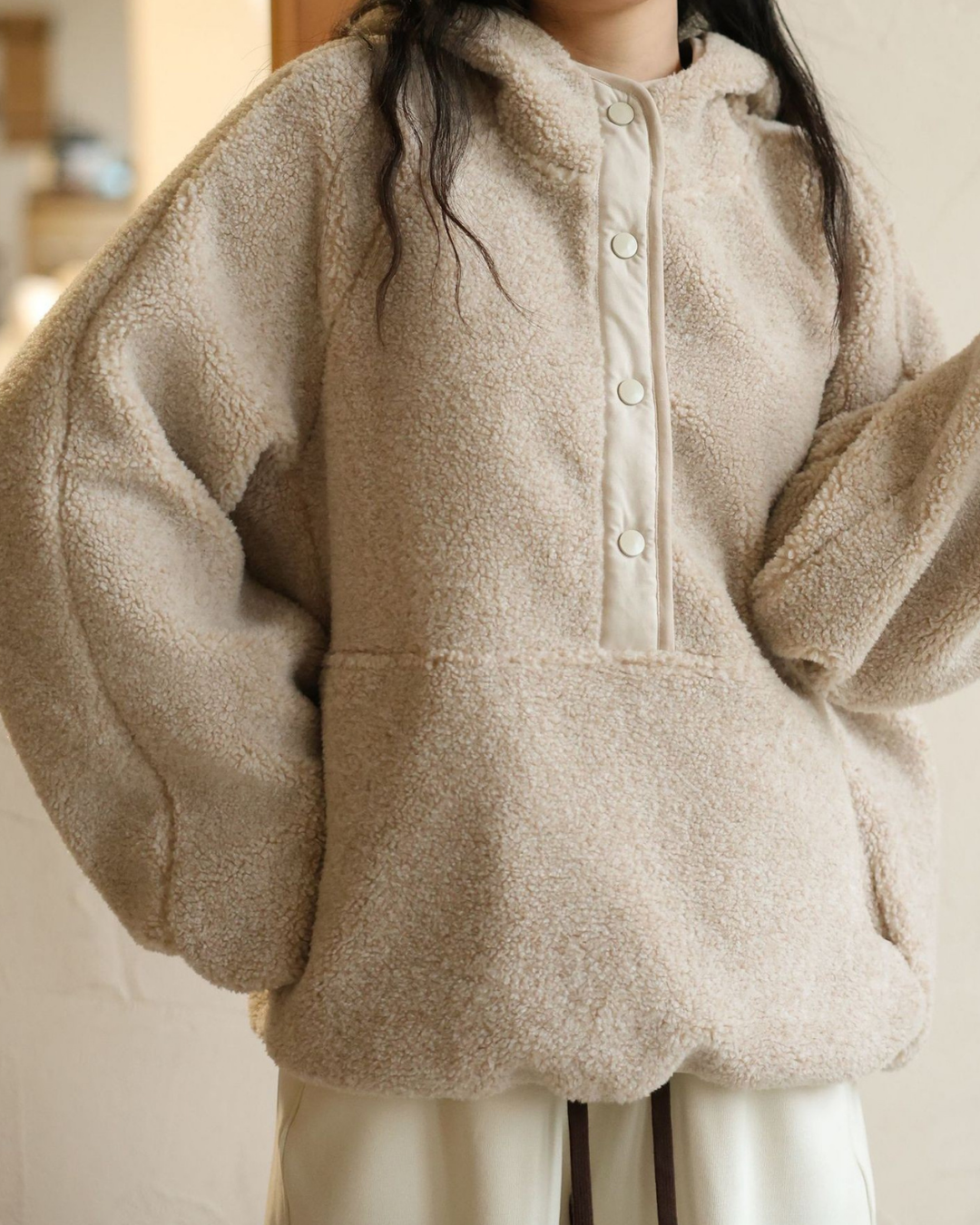 くすみハーフボタンボアヨガジャケット 3942