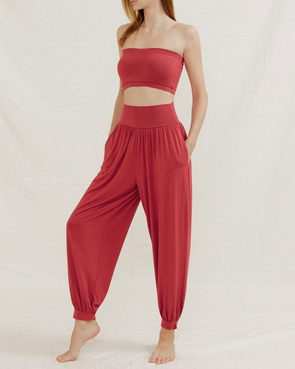 ニュアンスカラーリラックスアラジンパンツ 3966