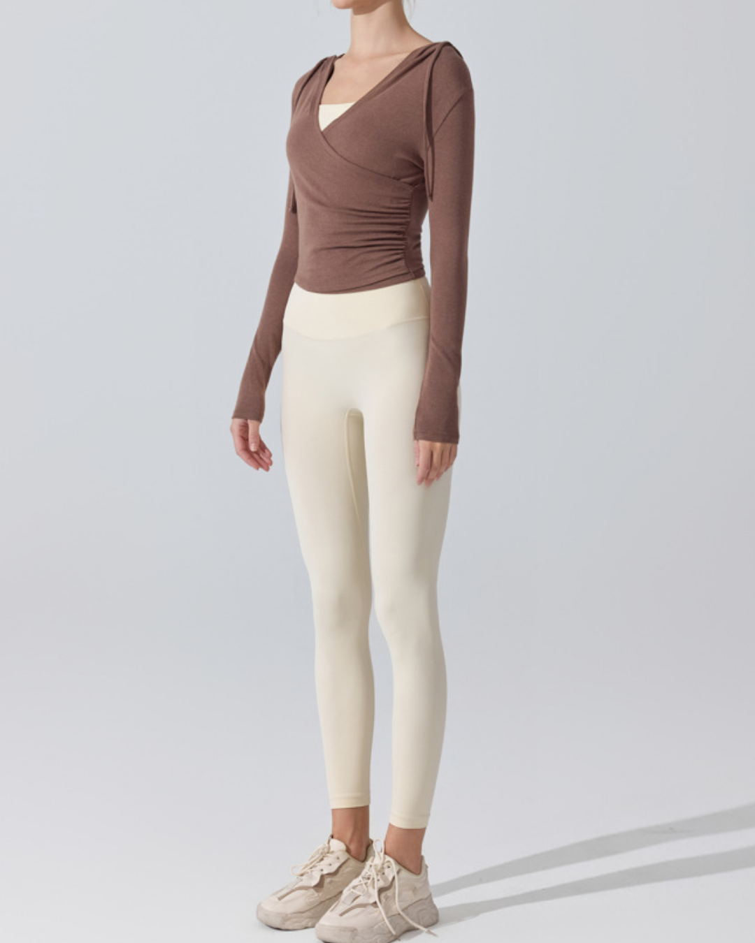 サイドギャザーカシュクールフーディー 3948