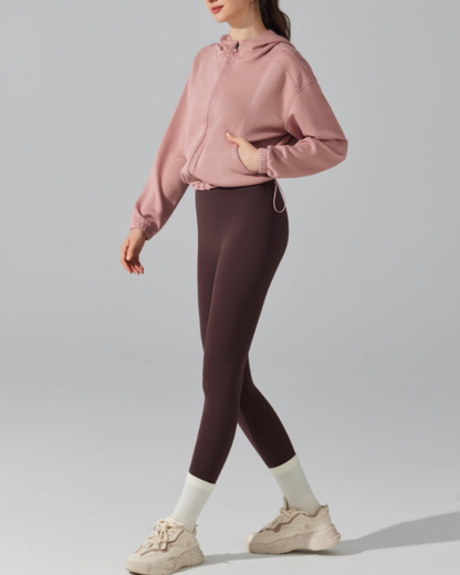 ウエストドロストストレッチジップフーディー 3918