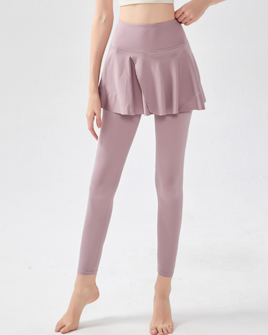 くすみフレアスカートヨガレギンス 3371