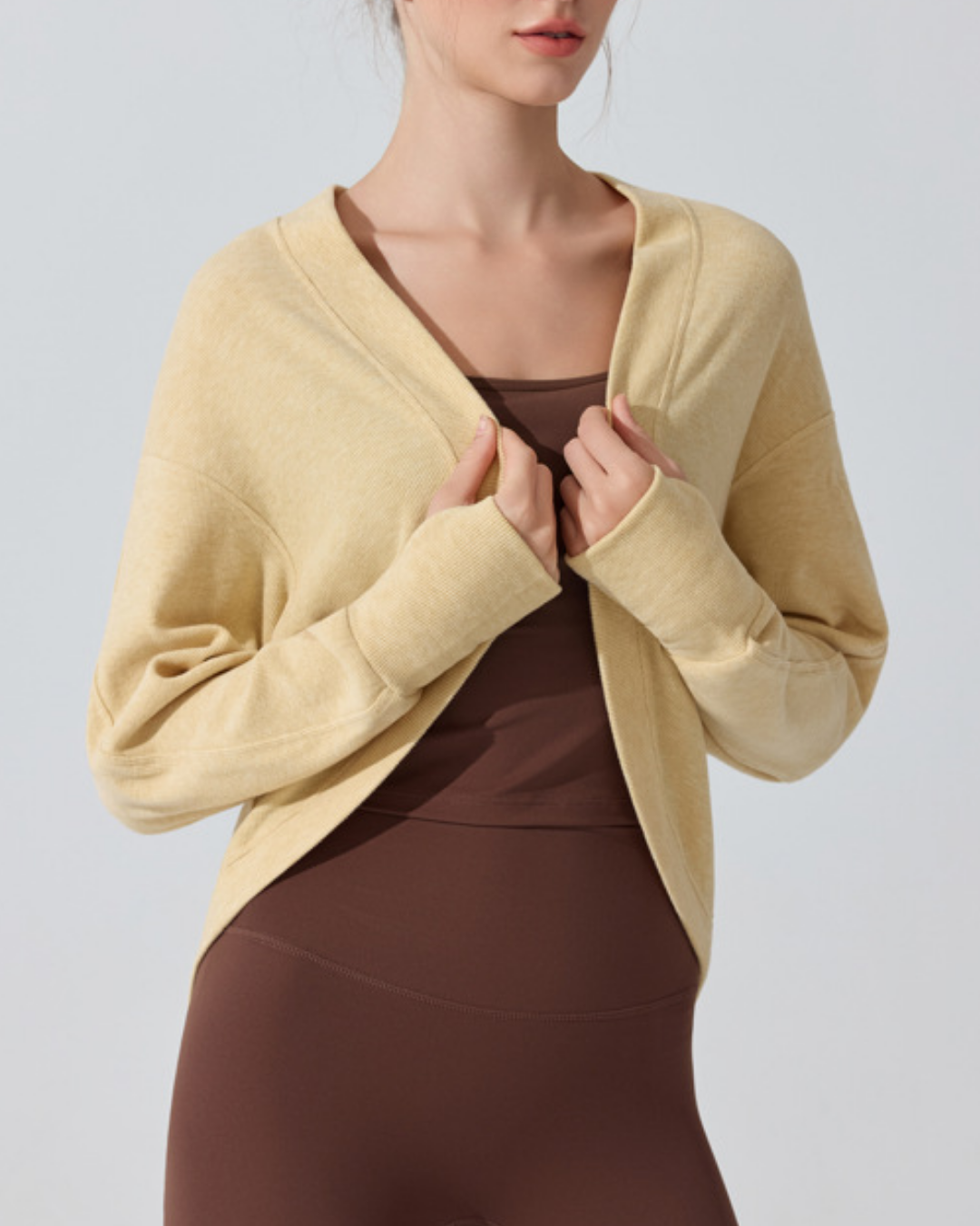 ノーカラーラウンドカットカーディガン 3917