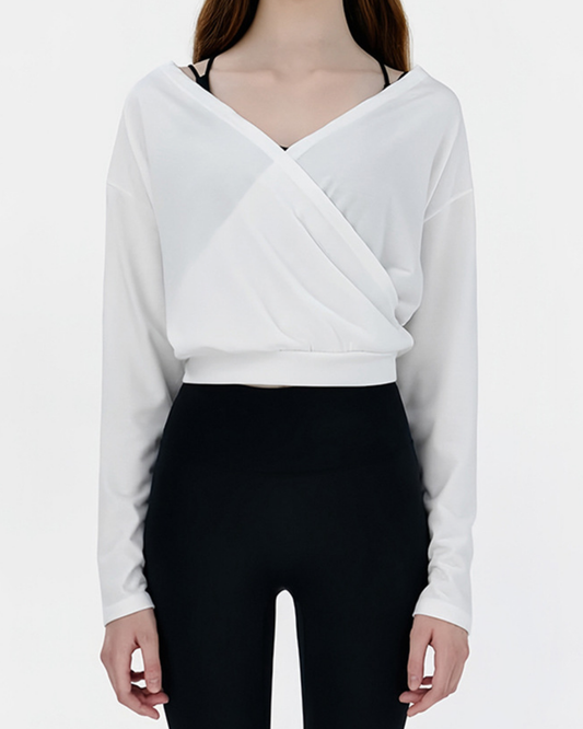 スフルカシュクールVネックロングトップ 3856
