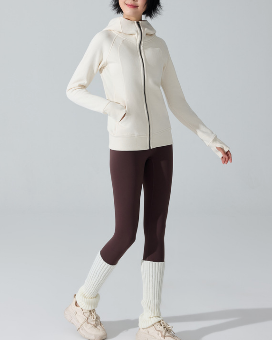 ハイネックサムホールフルジップフーディー 3947