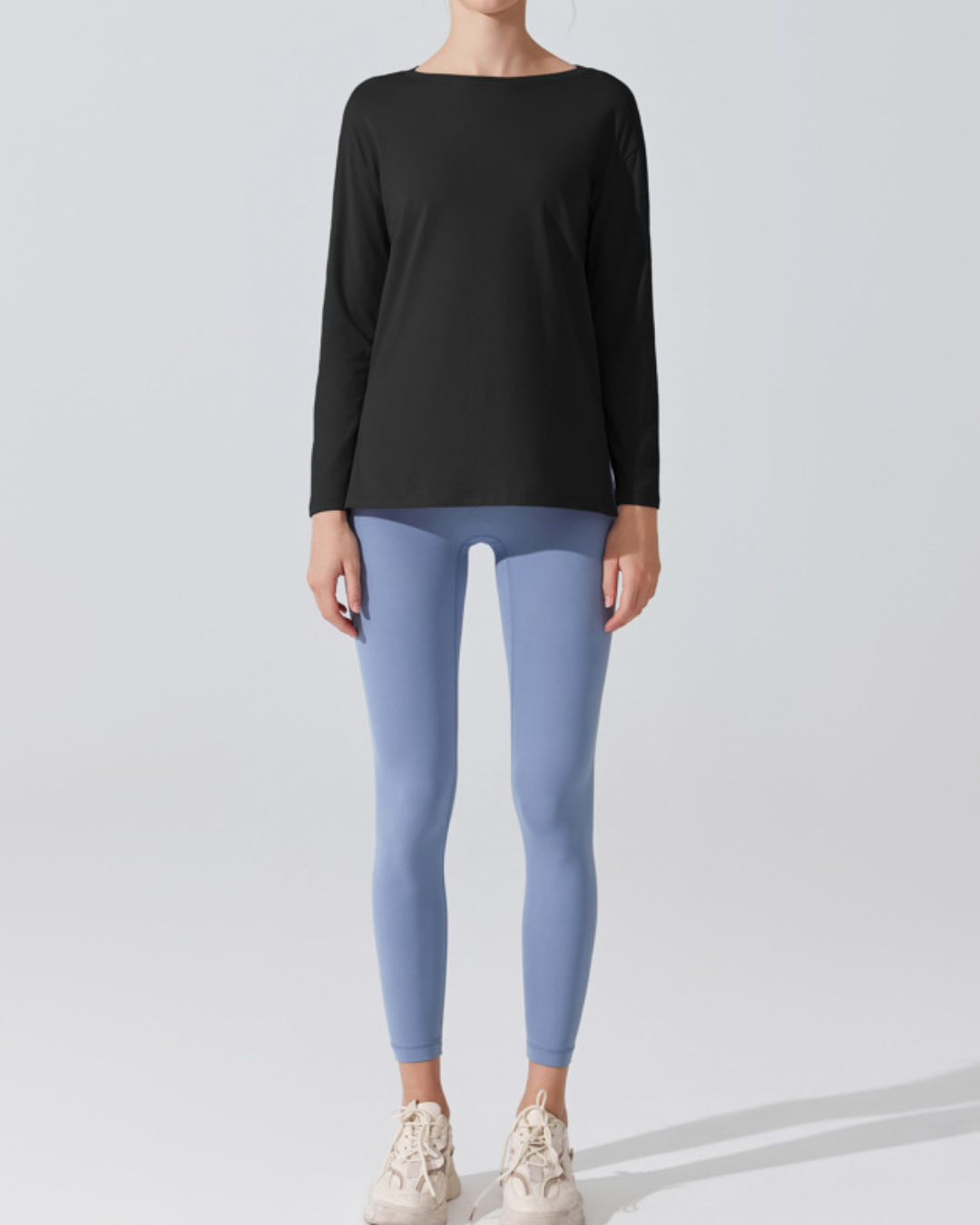 サイドスリットボートネックロングカットソー 3950