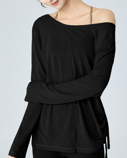 前後2wayドローストリングシアーロングスリーブ 3982