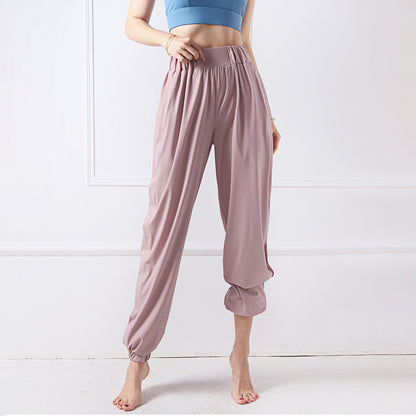 Solid Color Side Pocket Loose Fit Drape Pants 2948