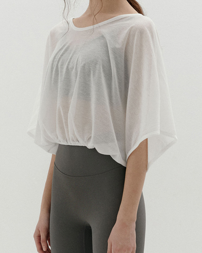 ハーフシアールーズスリーブヨガブラウス 2551