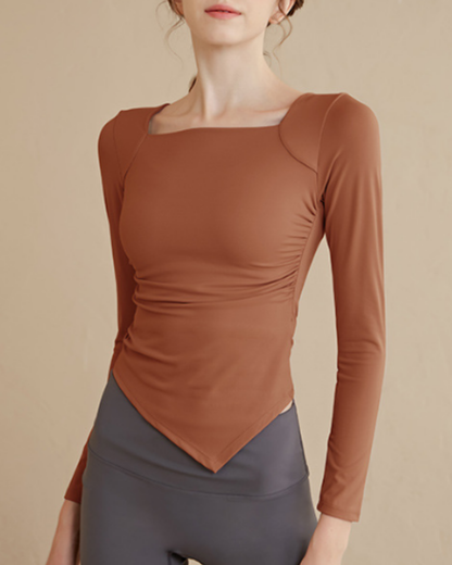 エクランスアシンメトリーヘムトップ 3978