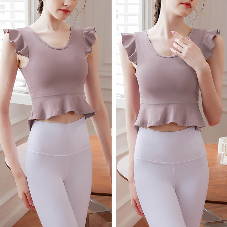 Ruffle sleeve peplum top 2851