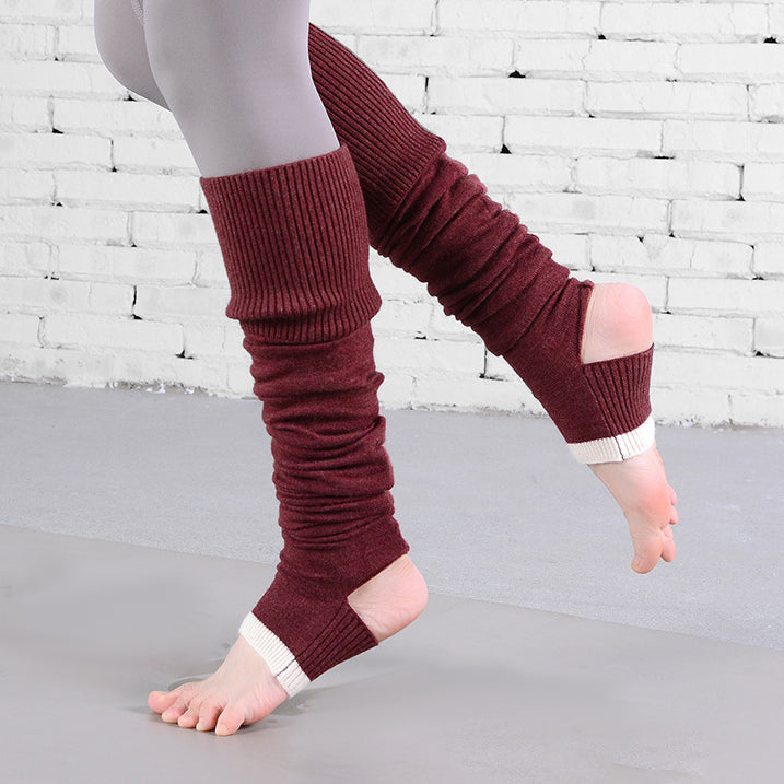 Bicolor Rib Yoga Leg Warmers 3150