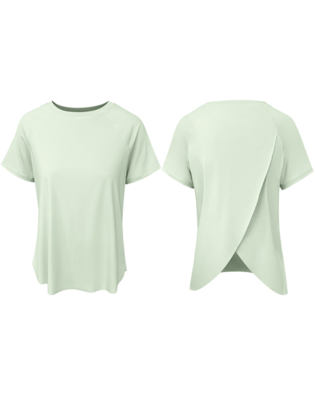 UPF+50ペールカラーラップバックヨガカットソー 3855