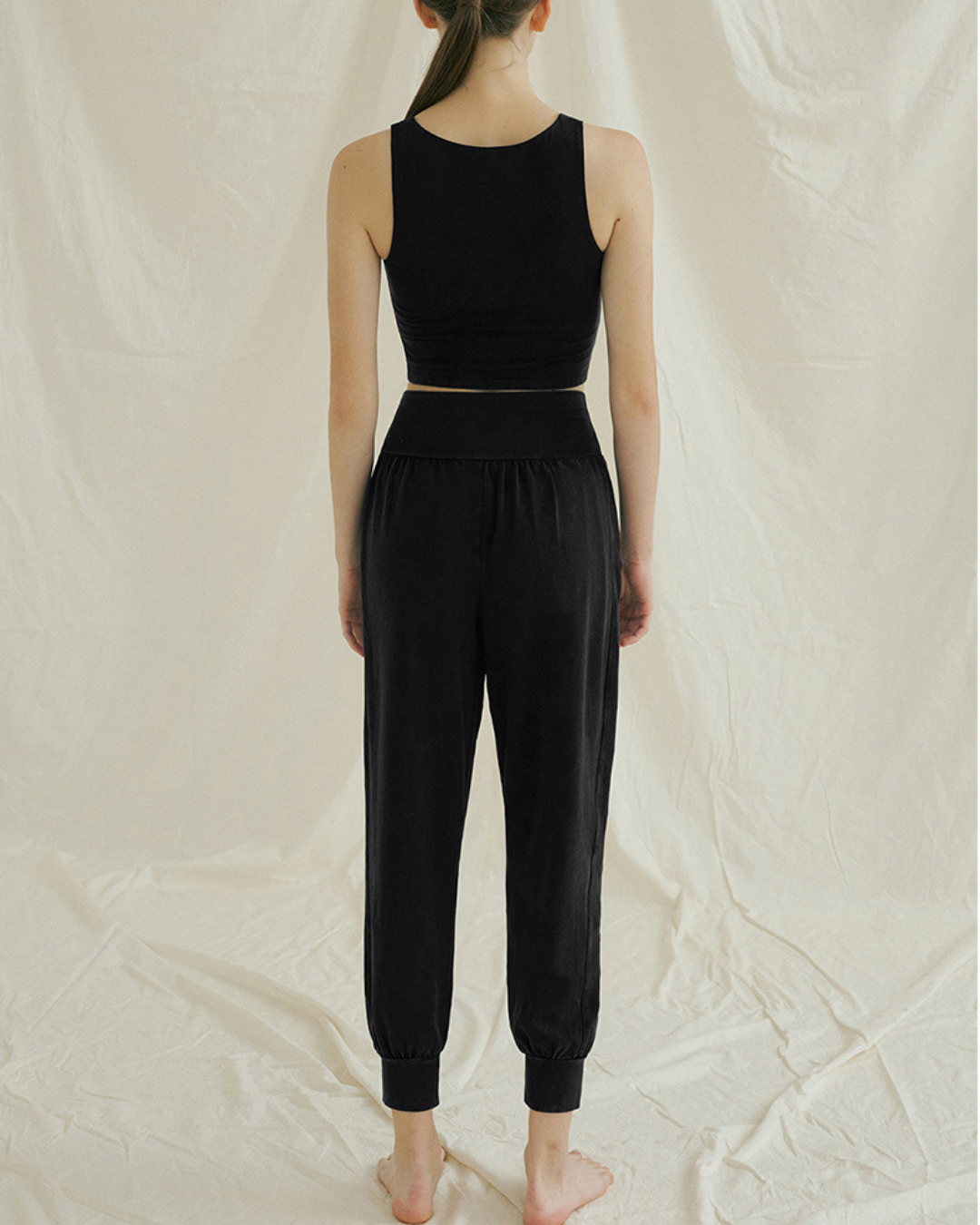 Rib pleated ez yoga pants 2350