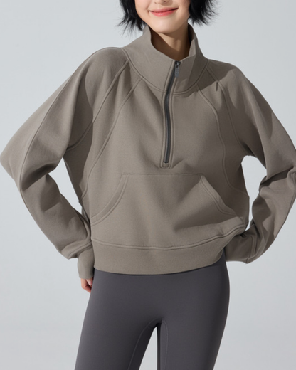 スタンドカラーハーフジッププルオーバー 3953