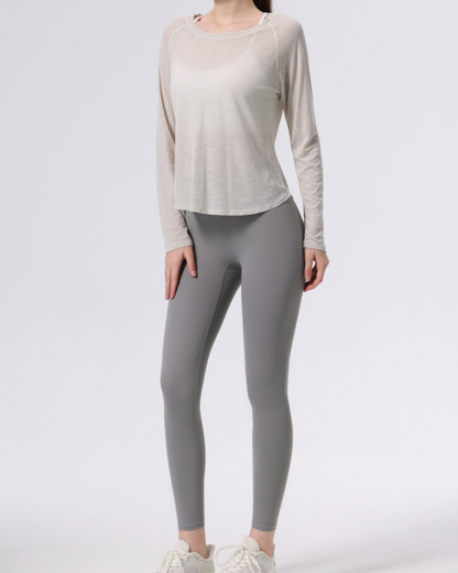 エコルスクルーネックシアーカットソー 3955