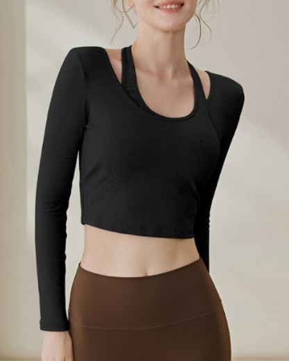 カットアウトホルターネックロングスリーブ 3971