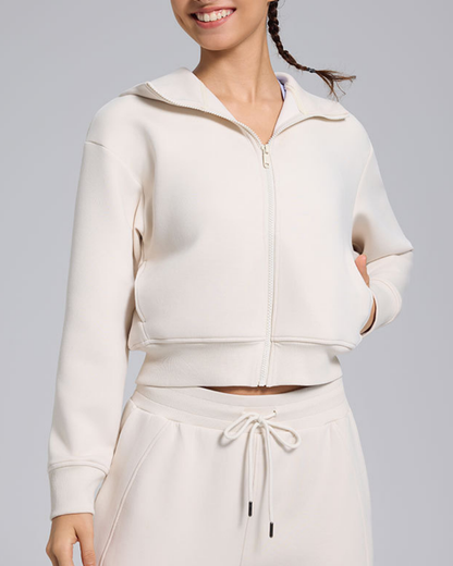 スフレタッチジップアップフリースジャケット 3931