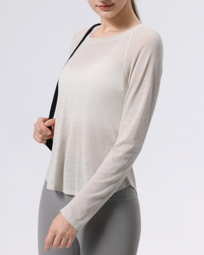 エコルスクルーネックシアーカットソー 3955