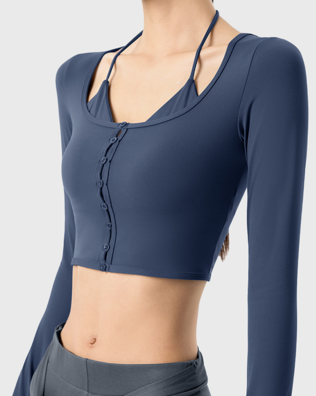 ボタンラインレイヤードトップス 3875