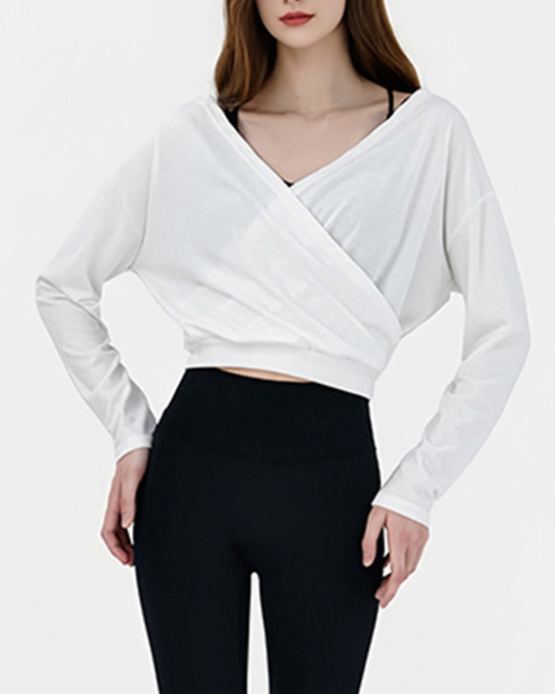 スフルカシュクールVネックロングトップ 3856
