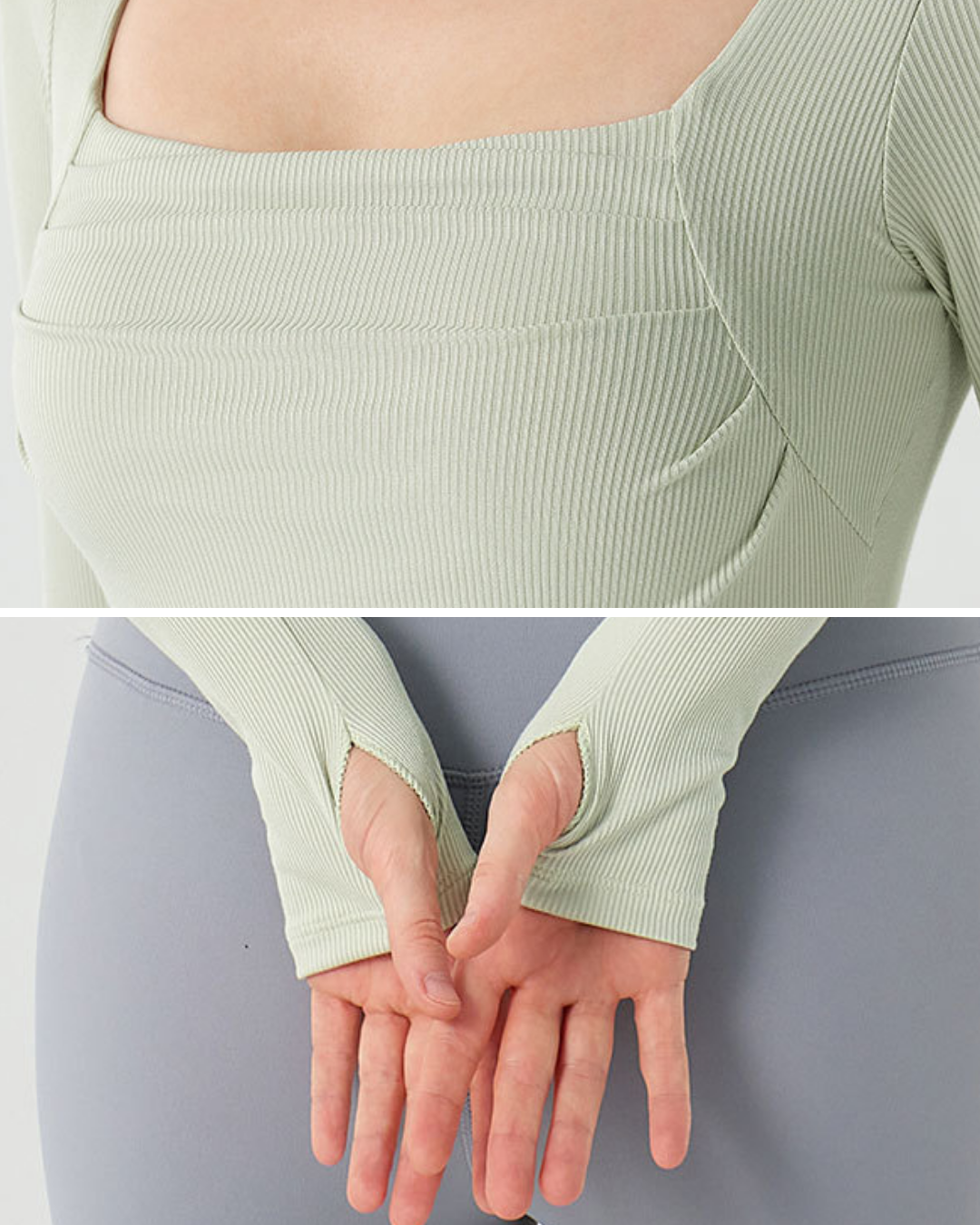 スクエアリブフィットトップス 3874