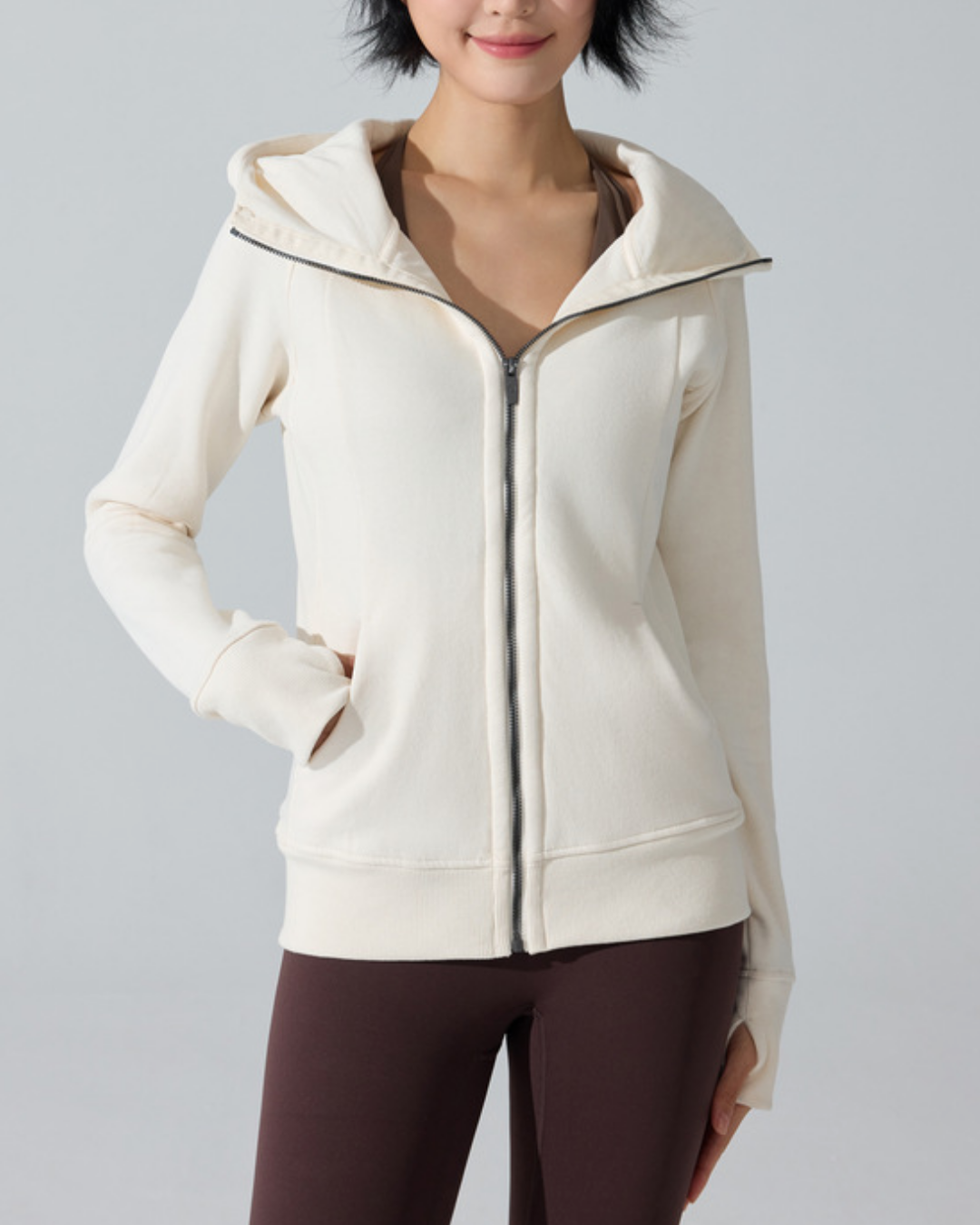 ハイネックサムホールフルジップフーディー 3947