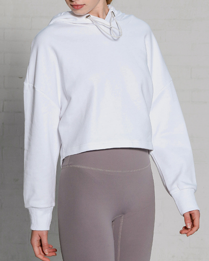 ストレッチリラックスクロップドフーディ 3952